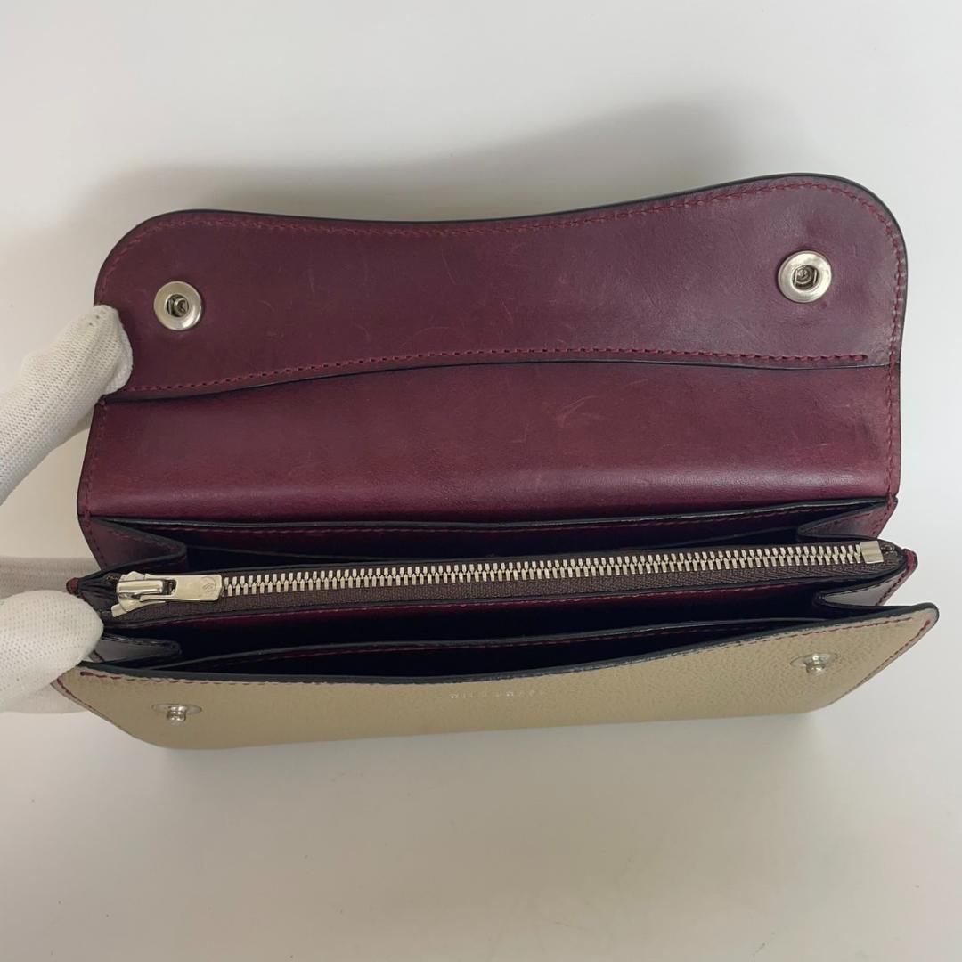 希少品 良品 ワイルドスワンズ ウェイブ シュランケンカーフ 長財布 トープ