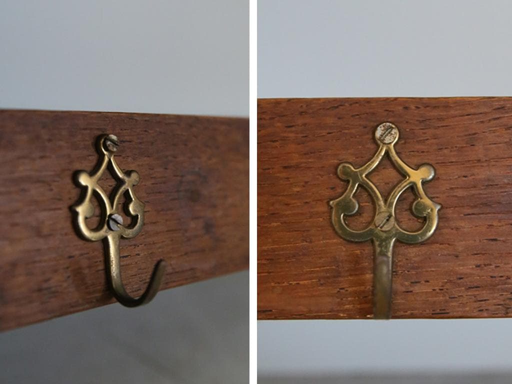 フランスアンティーク木製ウォールシェルフ/壁掛けドロワーフック飾り棚85-131