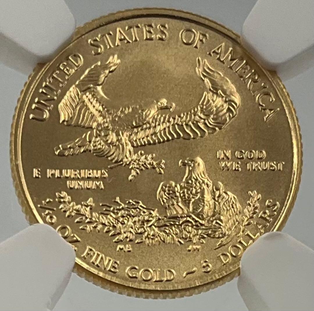 2017 米国 イーグル 金貨 5ドル 1/10oz リバティ NGC MS70