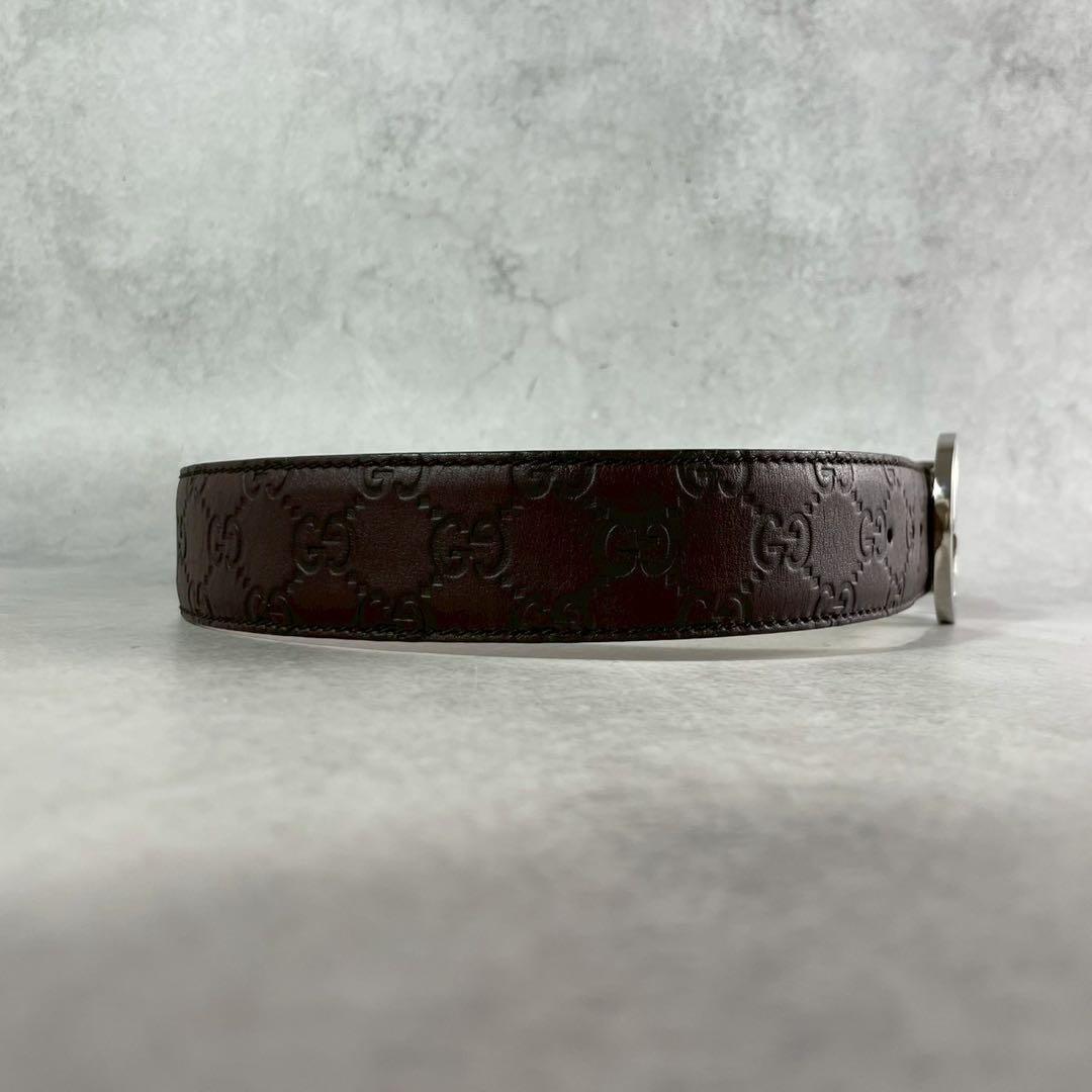 けんぼー✨GUCCI ベルト GG レザー 茶色 インターロッキング