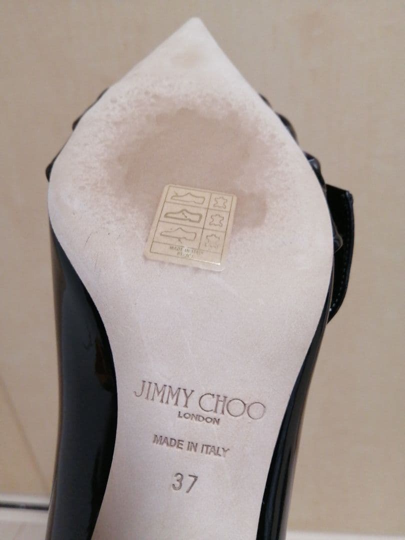 未使用 JIMMY CHOO エナメルリボンパンプス ブラック 37