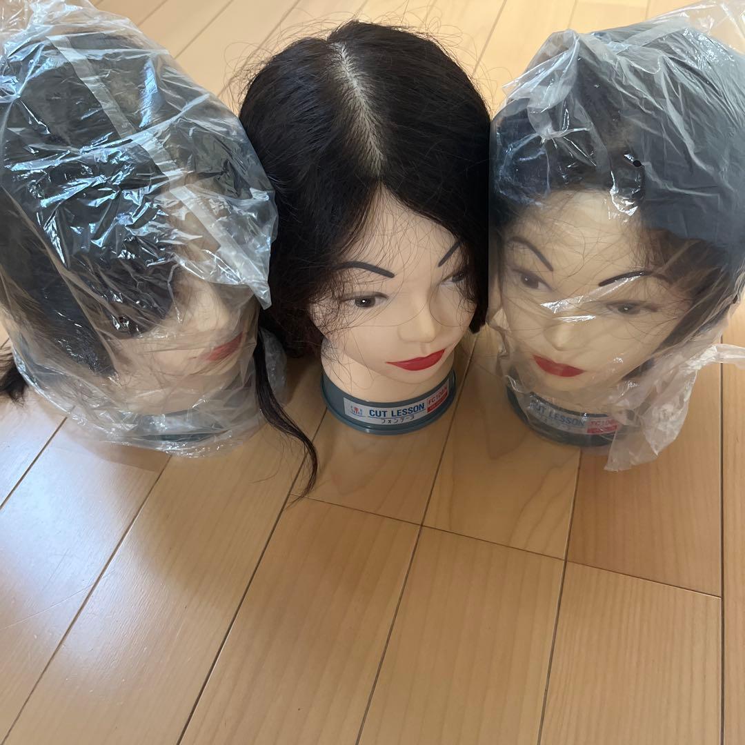 カットレッスン用ウィッグ FC108N 3体セット