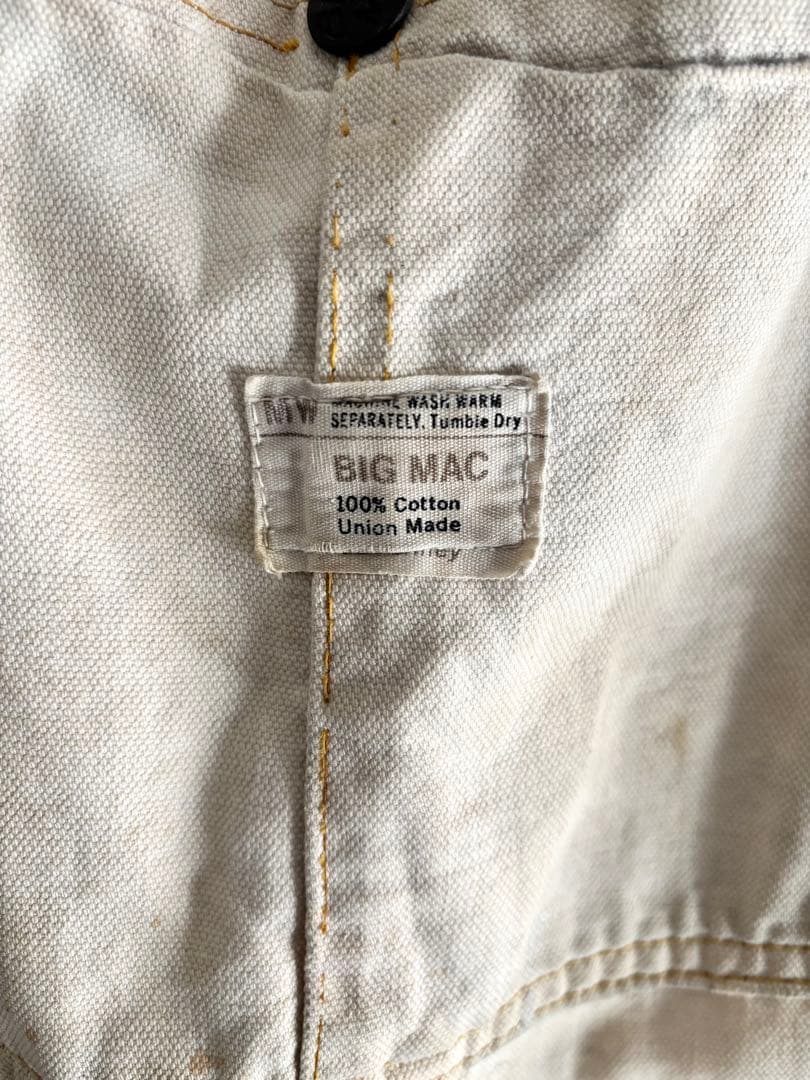 超希少‼️70s BIG MAC 生成り エプロン付きオーバーオール✨