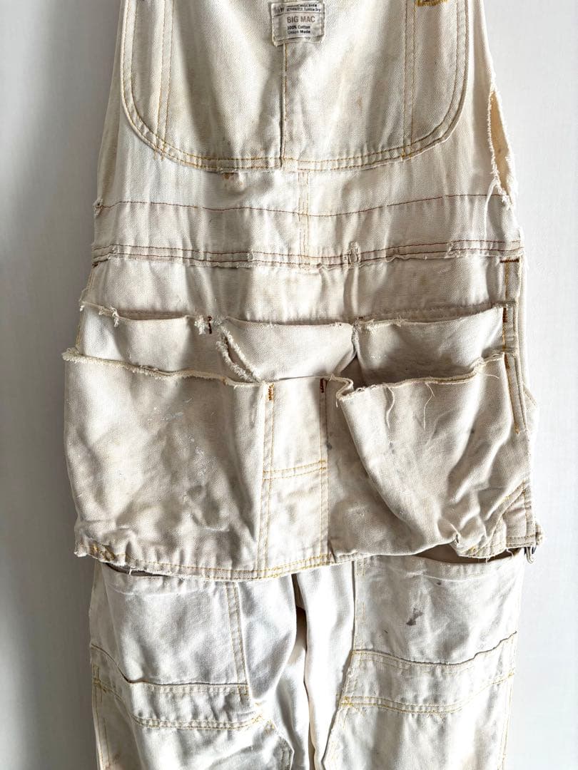 超希少‼️70s BIG MAC 生成り エプロン付きオーバーオール✨