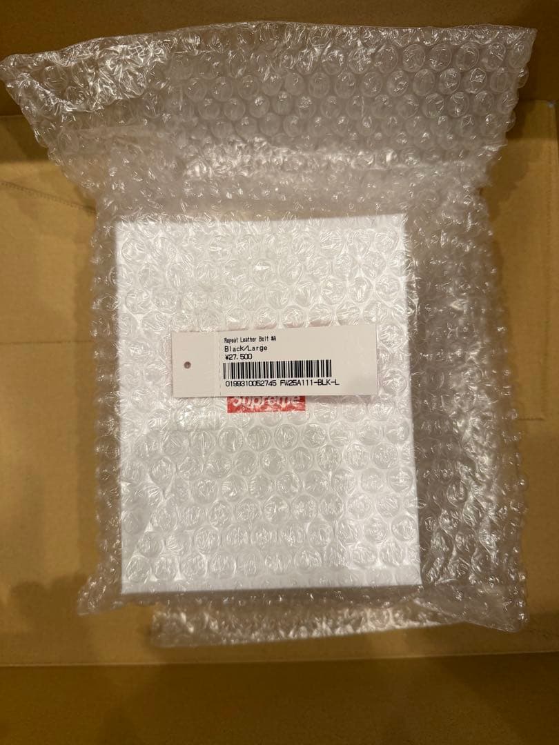 小物 Supreme Repeat Leather Belt Black