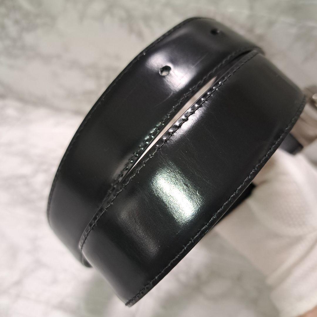 ✨️美品✨フェラガモ ダブルガンチーニ ベルト レザー シルバー 金具ブラック