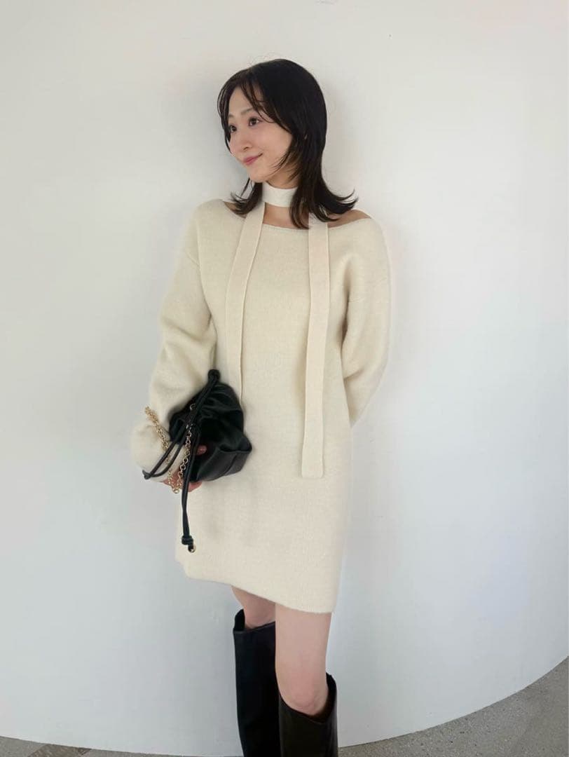 新作新品タグ付き　フレイアイディー♡フォックスウールミニニットワンピース