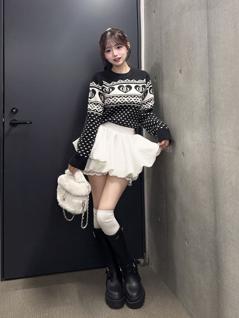 Darich ダーリッチ アーガイル ニットトップス ブラック