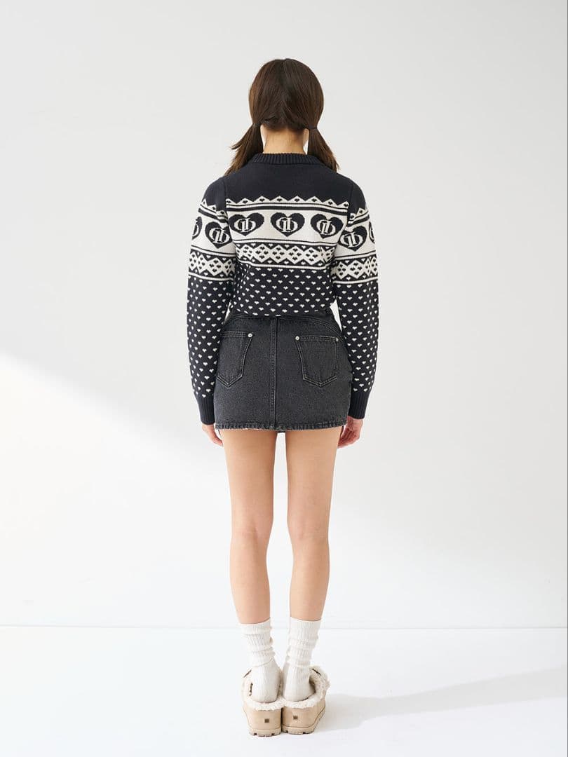 Darich ダーリッチ アーガイル ニットトップス ブラック