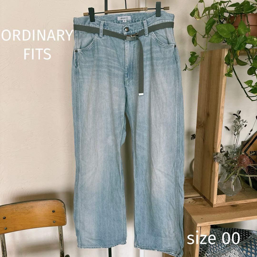 オーディナリーフィッツ　レディース　ベルト付きデニムパンツ