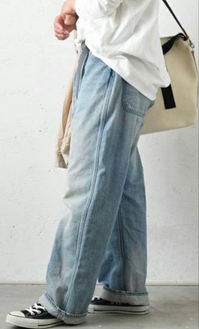 オーディナリーフィッツ　レディース　ベルト付きデニムパンツ