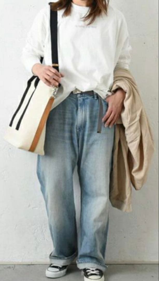 オーディナリーフィッツ　レディース　ベルト付きデニムパンツ