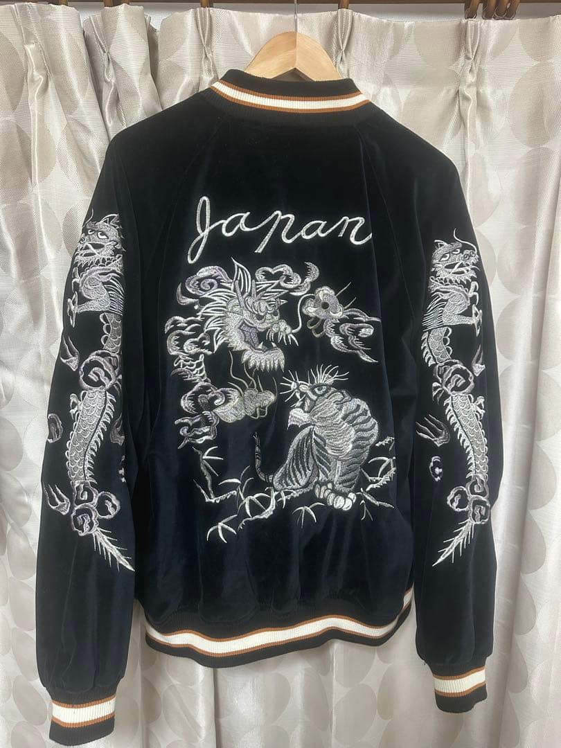 朧 ベルベット スカジャン 黒