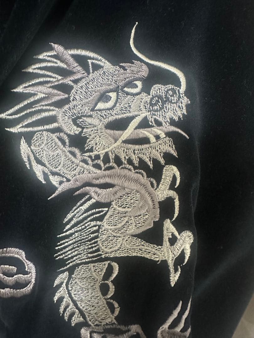 朧 ベルベット スカジャン 黒