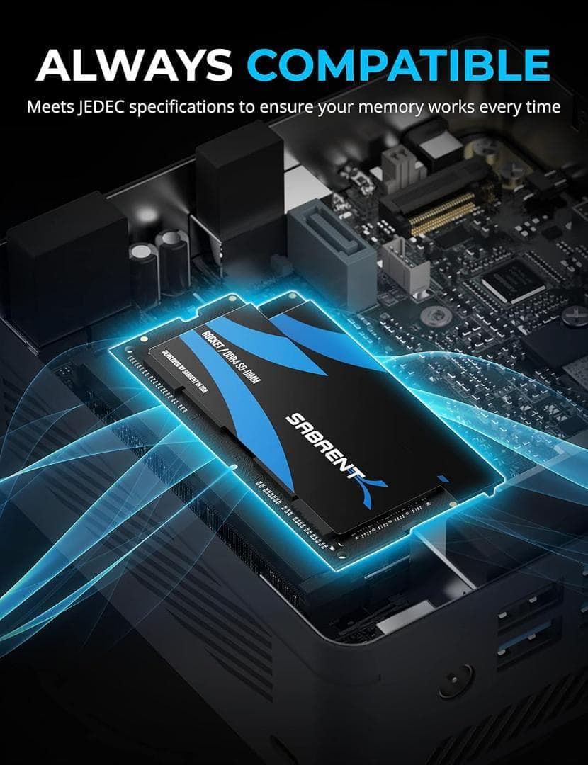 SABRENT 16GB DDR4 3200MHz ノートPCミニPC用新品