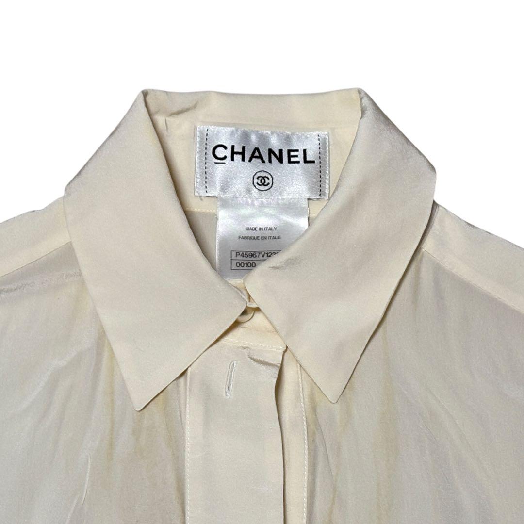 CHANEL シャネル パールボタン シャツ 36