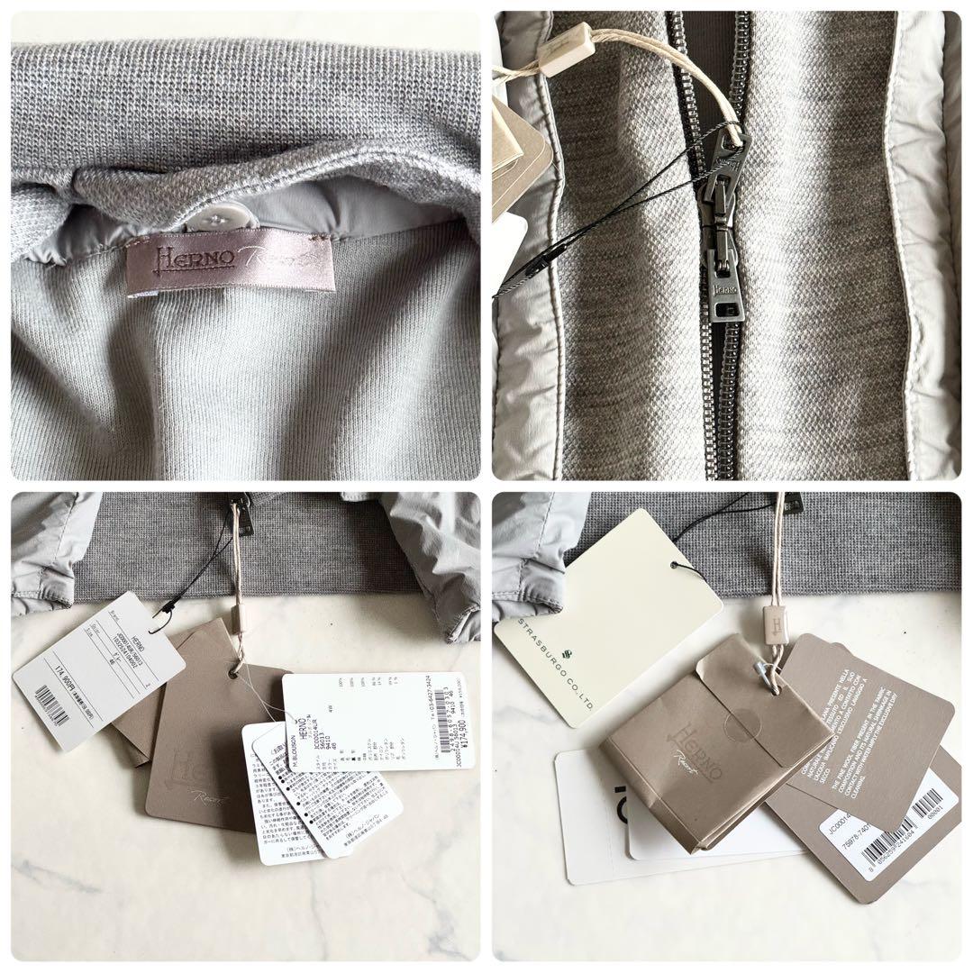 新品未使用タグ付き 2024AW ヘルノ 中綿ドッキングレイヤードブルゾン 46