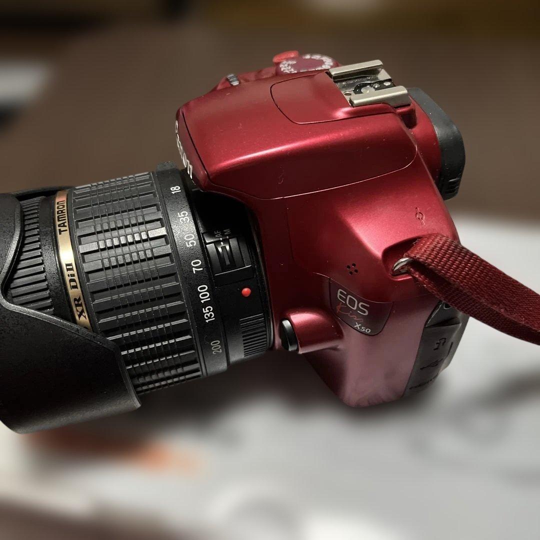 Canon一眼レフ EOS X50 レッド 【レンズ2本付き】