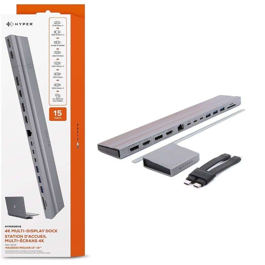 MacBook Pro Hyper 4K ドッキングステーション 15ポート