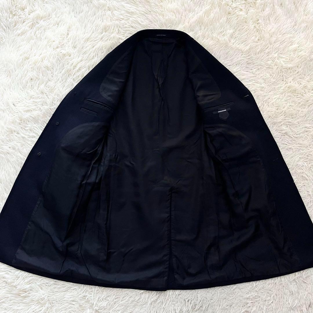 <美品>TAGLIATORE ウール カシミヤ ネイビー チェスターコート 46