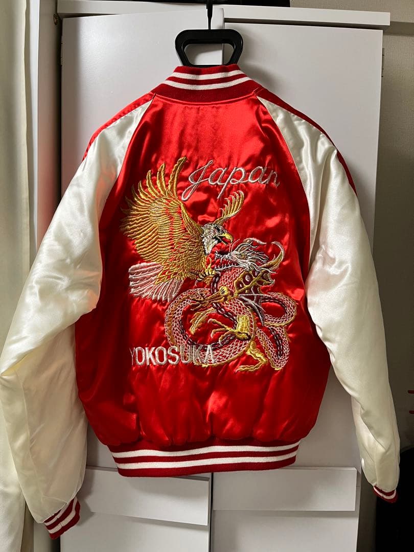 星姫 Hoshihime ホシヒメ スカジャン 刺繍 龍 鷹 赤 中綿 日本製