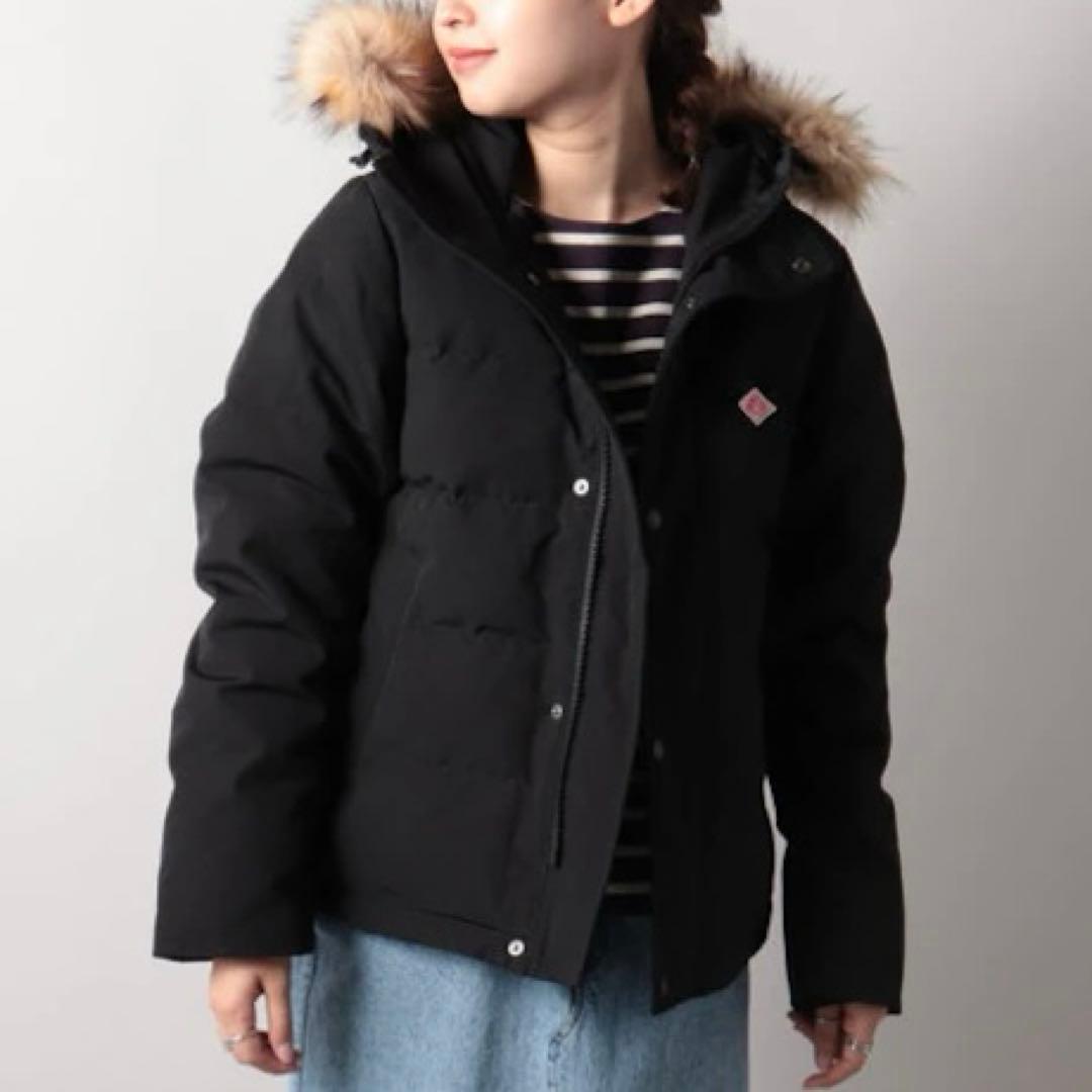 極美品 ダントン Bshop ダウンジャケット 黒 ファーフード付き レディース