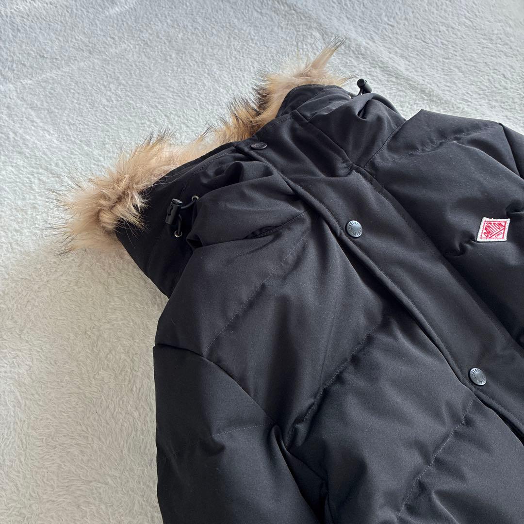 極美品 ダントン Bshop ダウンジャケット 黒 ファーフード付き レディース