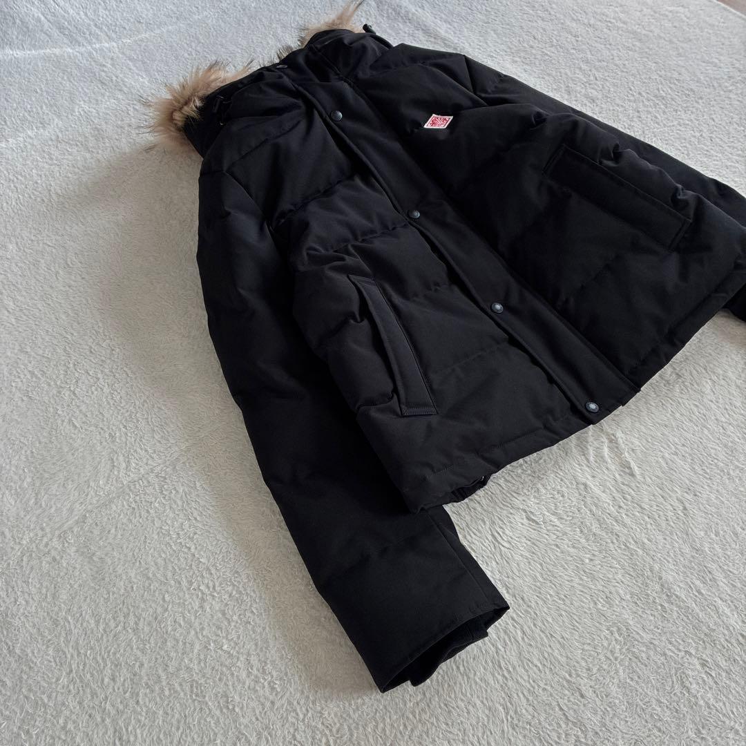 極美品 ダントン Bshop ダウンジャケット 黒 ファーフード付き レディース