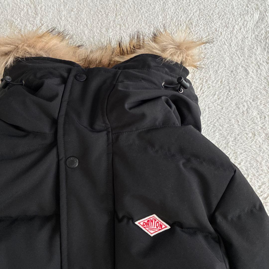 極美品 ダントン Bshop ダウンジャケット 黒 ファーフード付き レディース
