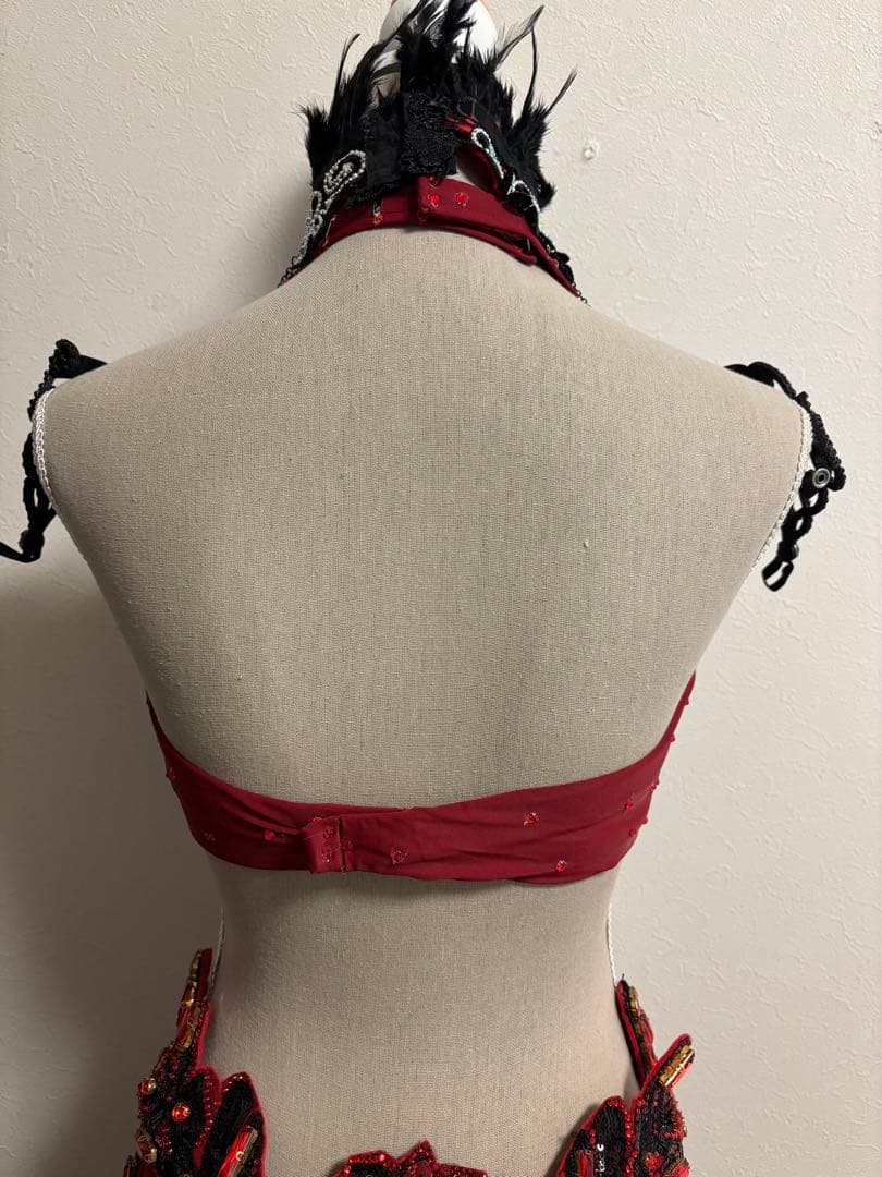 bbb＊エジプト製＊ベリーダンス 衣装セットアップ (赤と黒)オリエンタル