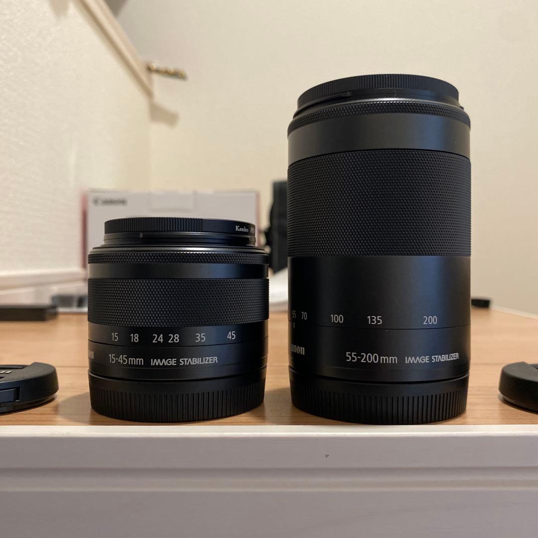 みやCanon EOS Kiss M ダブルズームキット ブラック