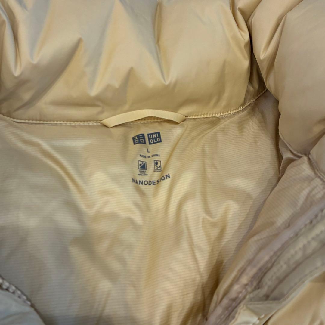 美品 UNIQLO パウダーソフトダウンジャケット Ｌ イエロー ユニクロ　完売
