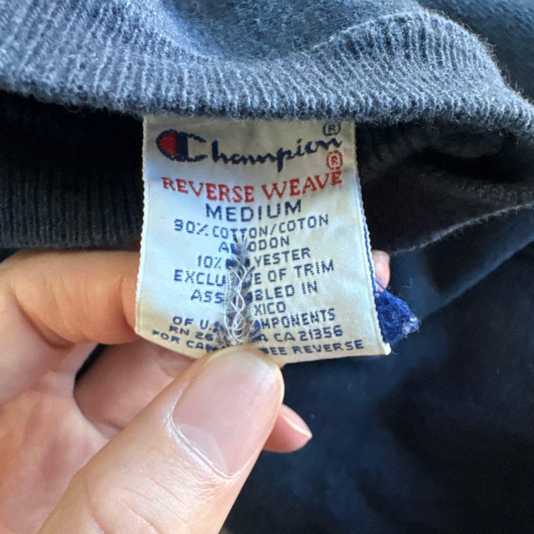 90s champion リバースウィーブ　目無し　ネイビー　メキシコ製　レア