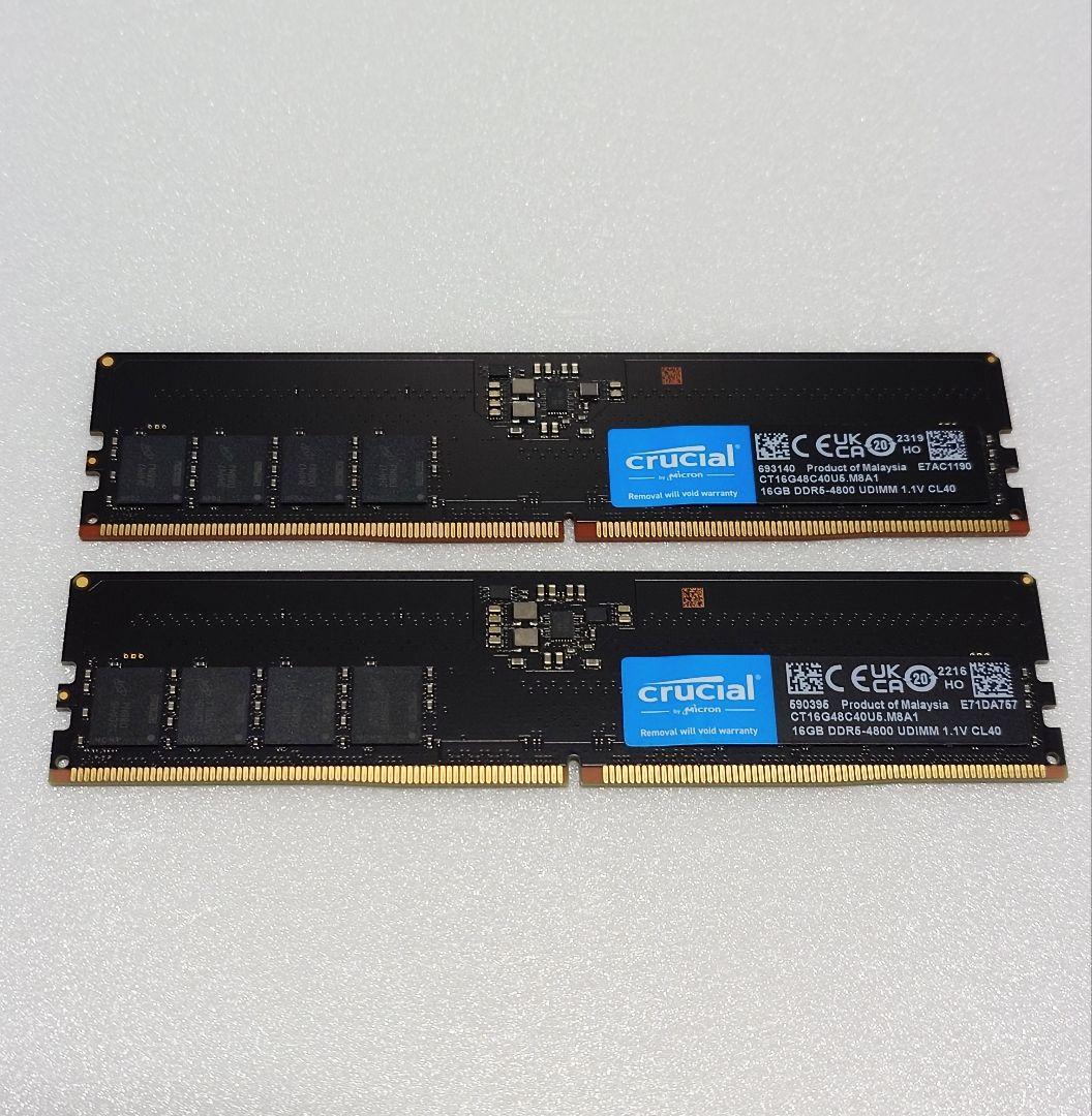 crucial DDR5 4800 16GB ×2 計 32GB 【動作確認済】