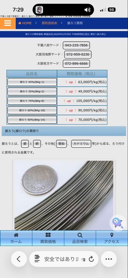 日本スペリア社 NS-340銀ロウAG34％ 2kg
