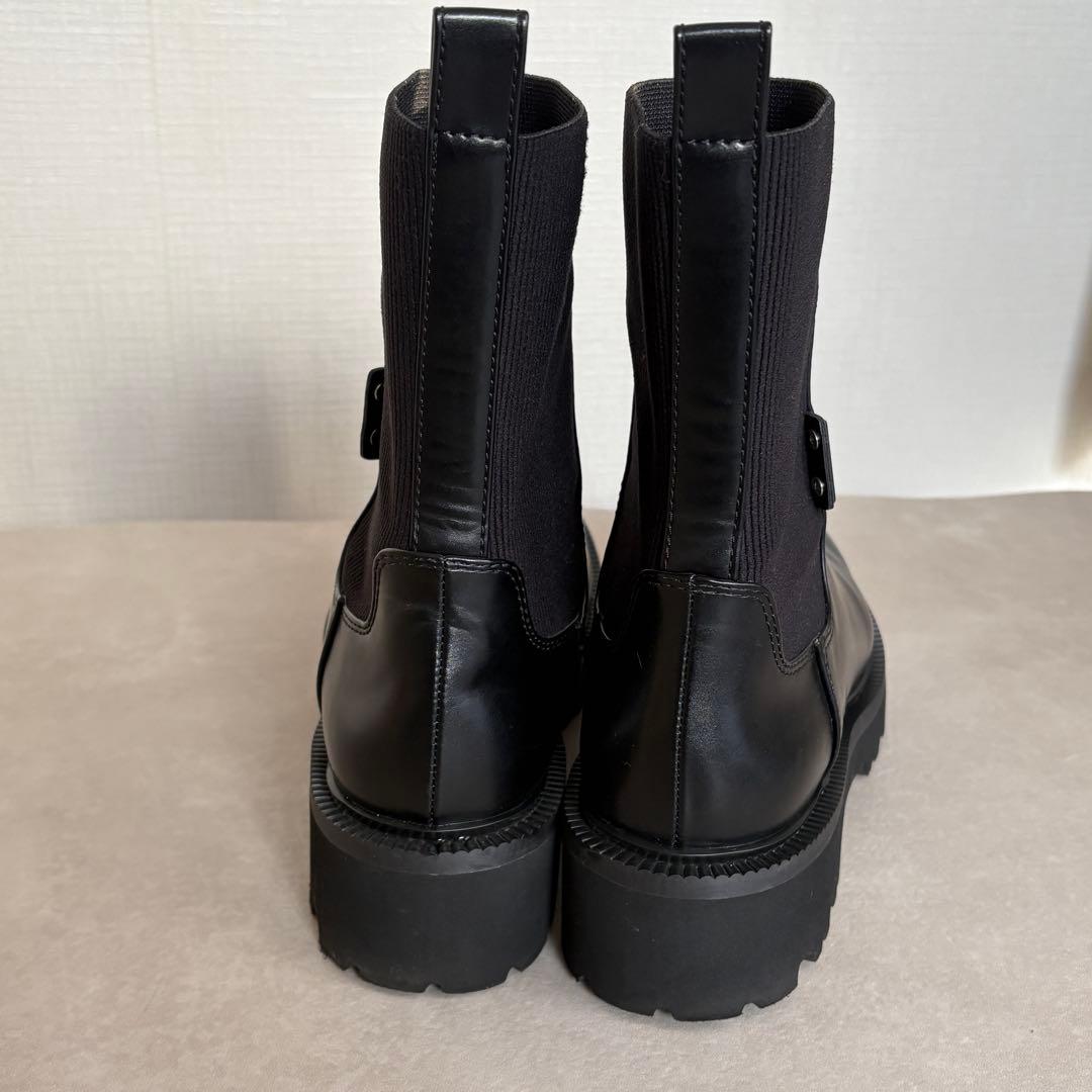 CHARLES&KEITHニットソックス リッジッドソールチェルシーブーツ 38