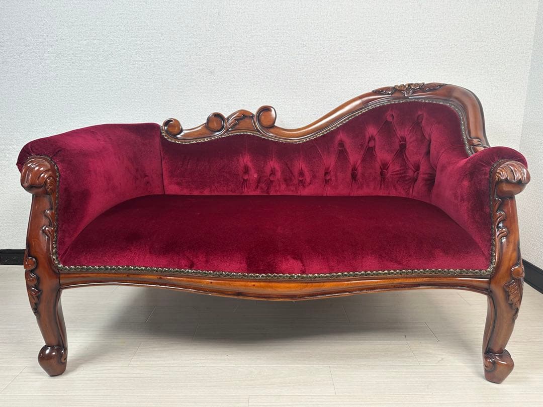 アンティーク調 ベンチソファ 猫足 ロココ調 クラシカル カウチソファ ※i1※