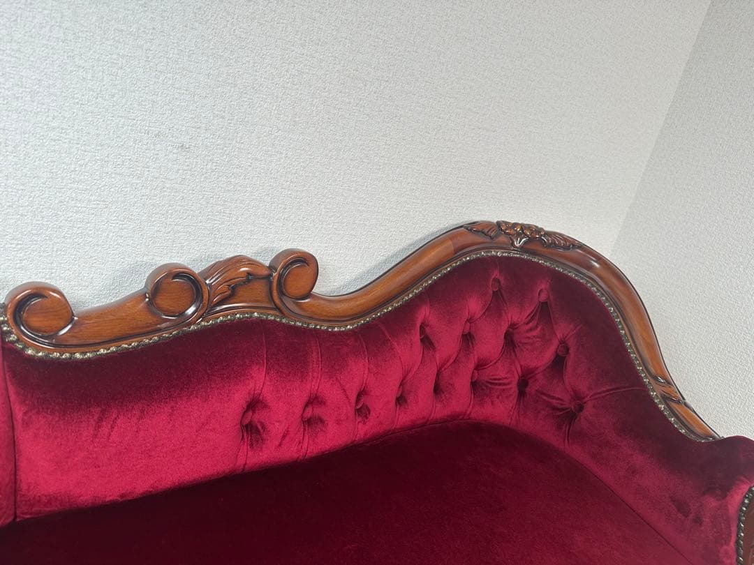 アンティーク調 ベンチソファ 猫足 ロココ調 クラシカル カウチソファ ※i1※