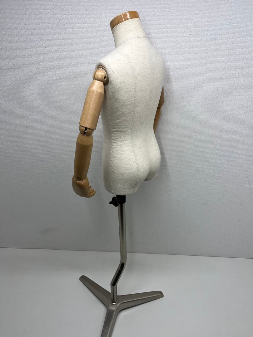 キッズ　子供 半身 腕付き トルソー 幼児　アイボリー マネキン 土台付