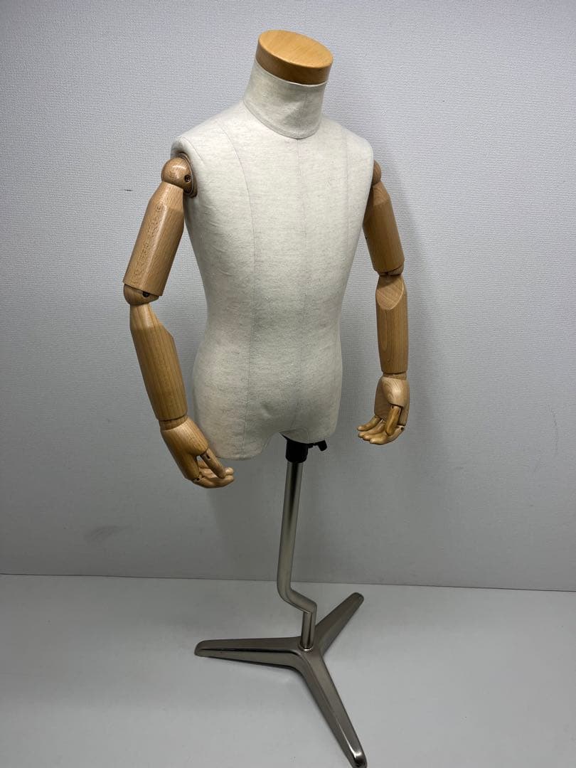 キッズ　子供 半身 腕付き トルソー 幼児　アイボリー マネキン 土台付