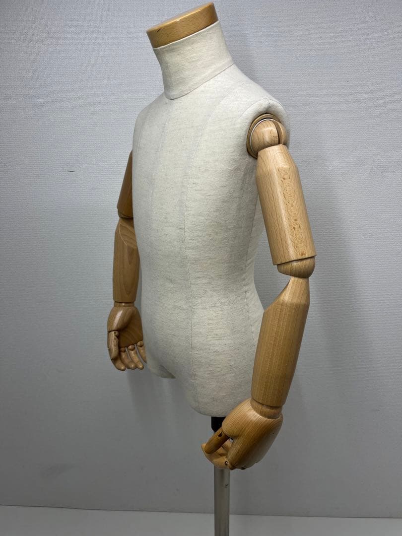 キッズ　子供 半身 腕付き トルソー 幼児　アイボリー マネキン 土台付