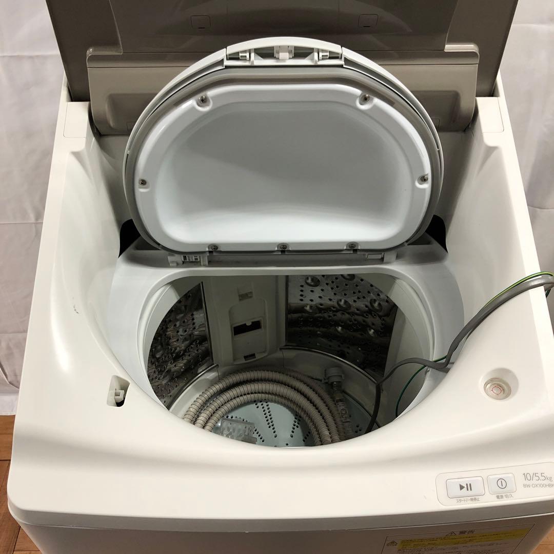 【美品】HITACHI　全自動電気洗濯乾燥機　BW-DX100HBK　23年　D