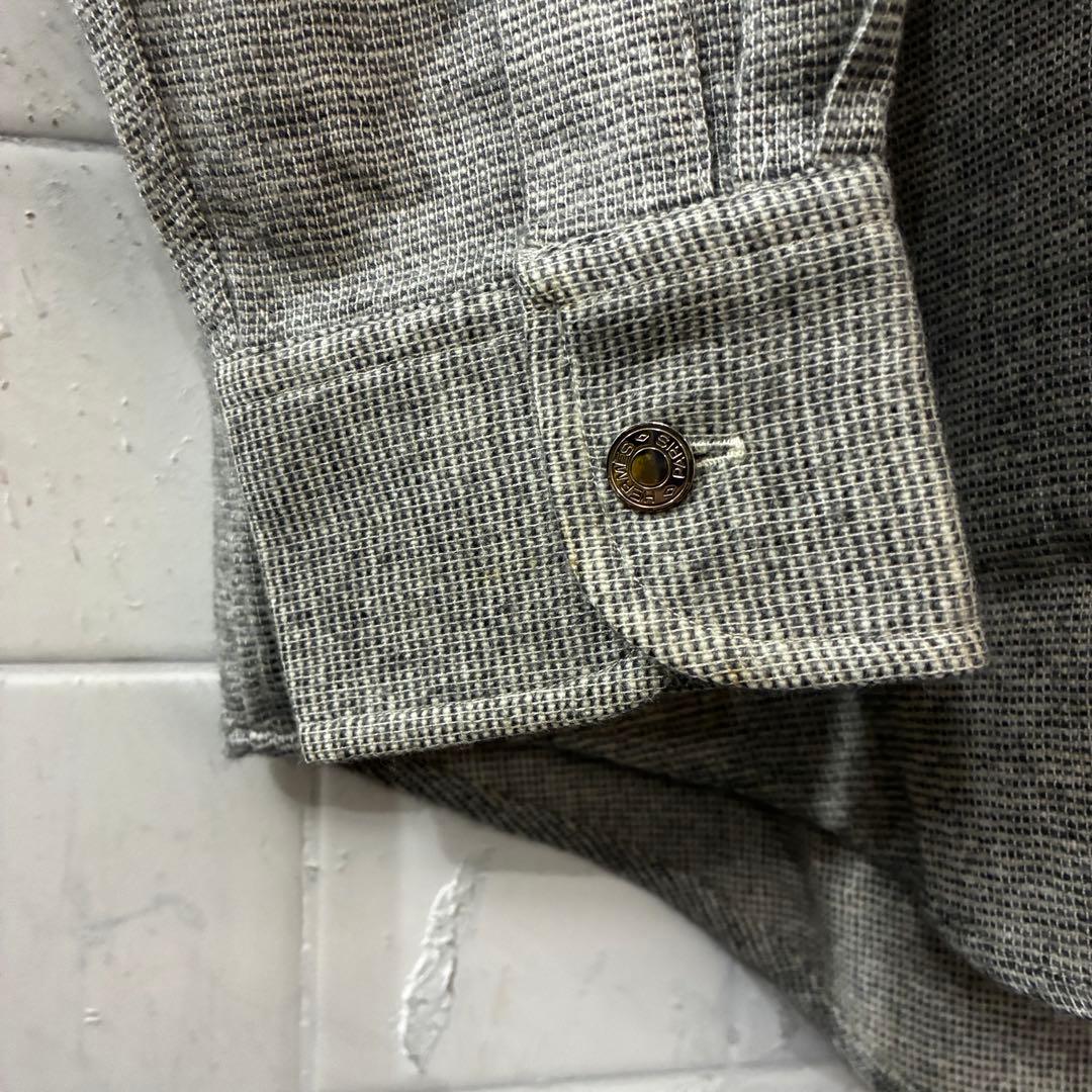 美品 HERMES エルメス セリエボタン カシミヤ×シルク ボタンダウンシャツ