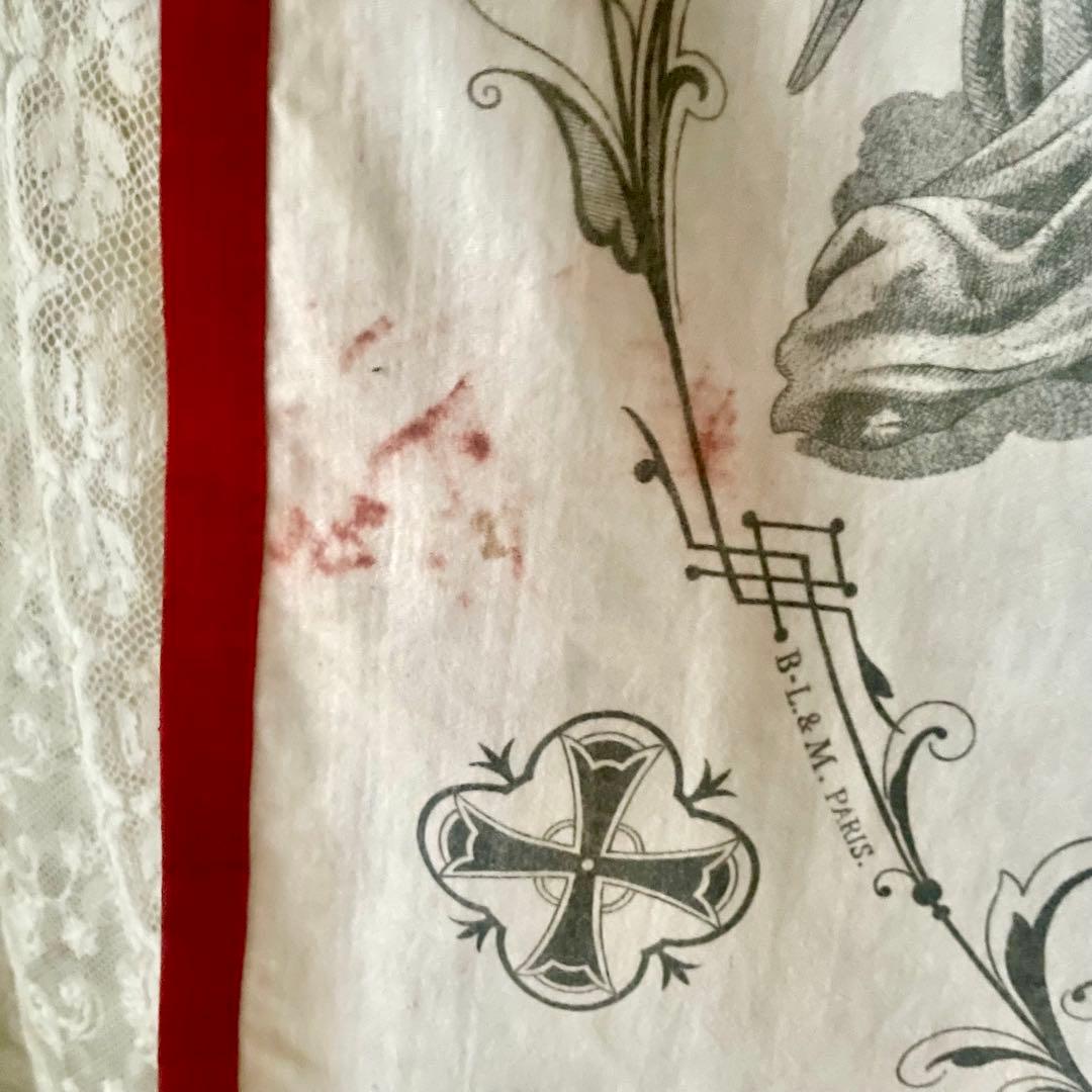 【希少】教会用バナー　天使　エンジェル　旗　19世紀　フランスアンティーク