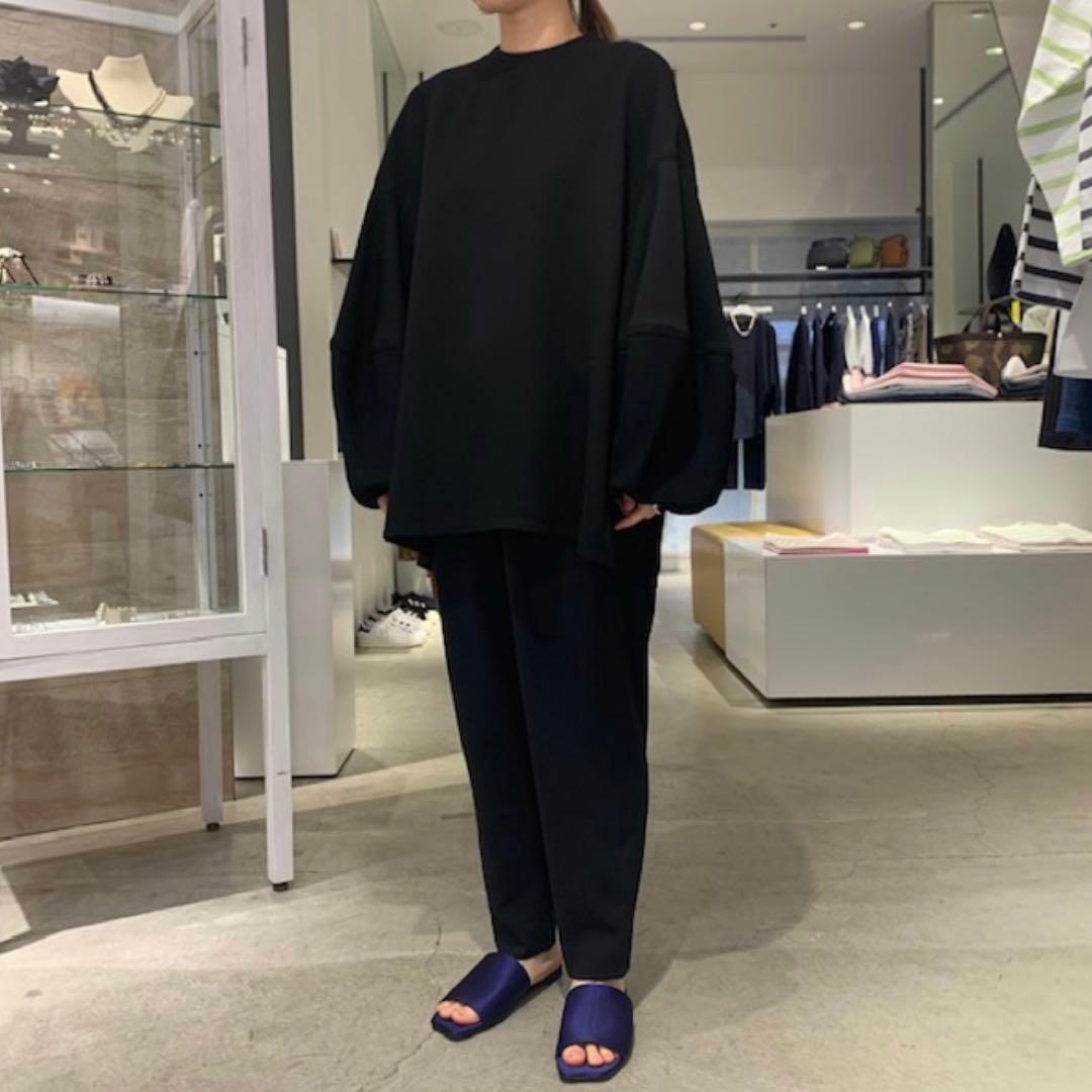 【美品✨】エンフォルド PEジョーゼット ドレープスリーブプルオーバー ブラック