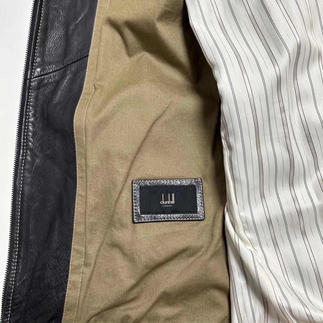 ダンヒル レザーシングルライダースジャケット