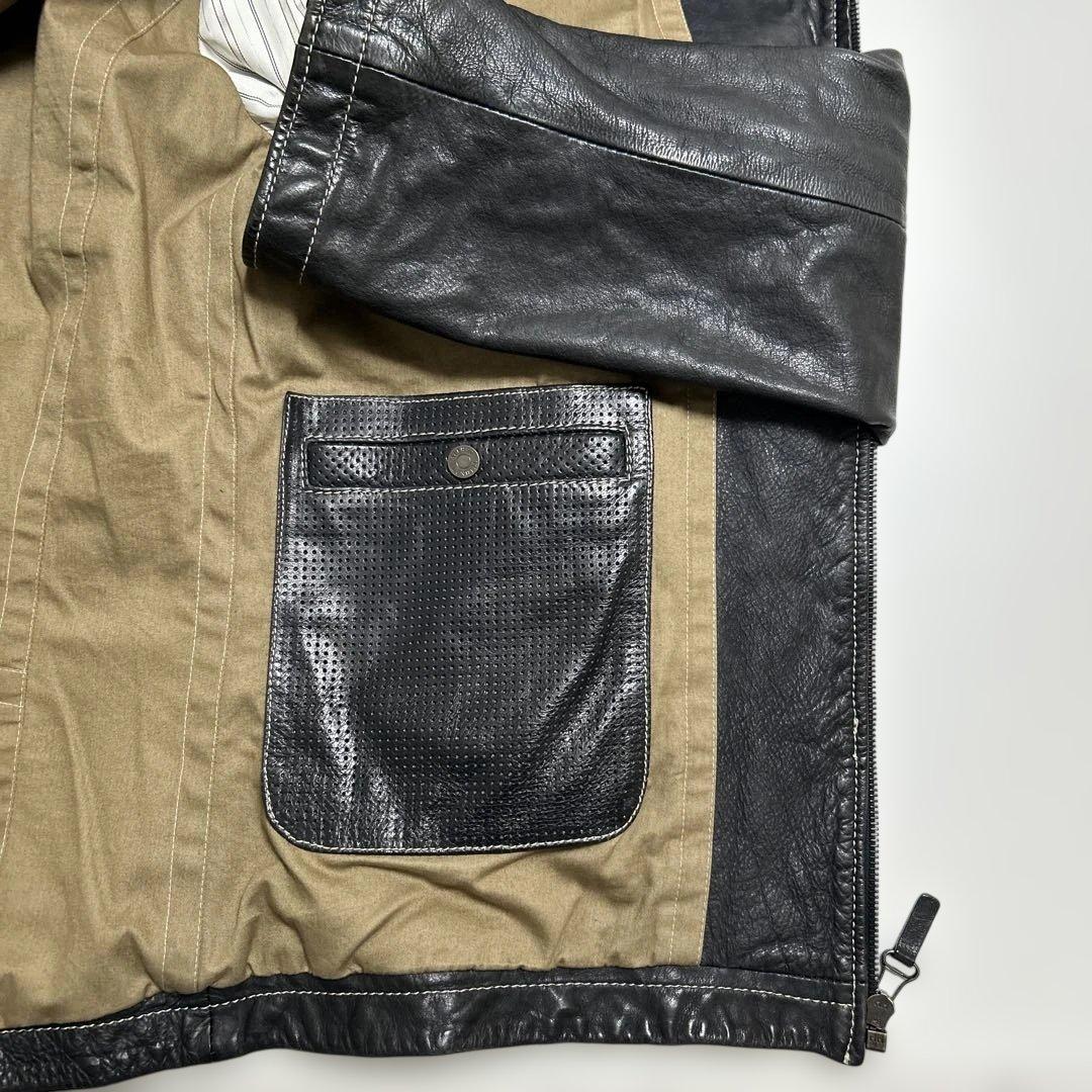 ダンヒル レザーシングルライダースジャケット