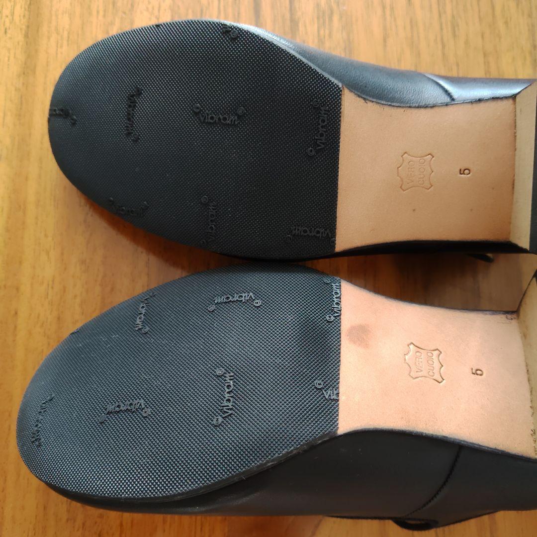 【最終値下げ】スペースクラフト　ブラックレザー Tストラップ 中ヒール