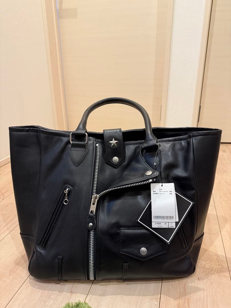 む　《新品未使用》　Schott ライダース　トートバッグ　ブラック