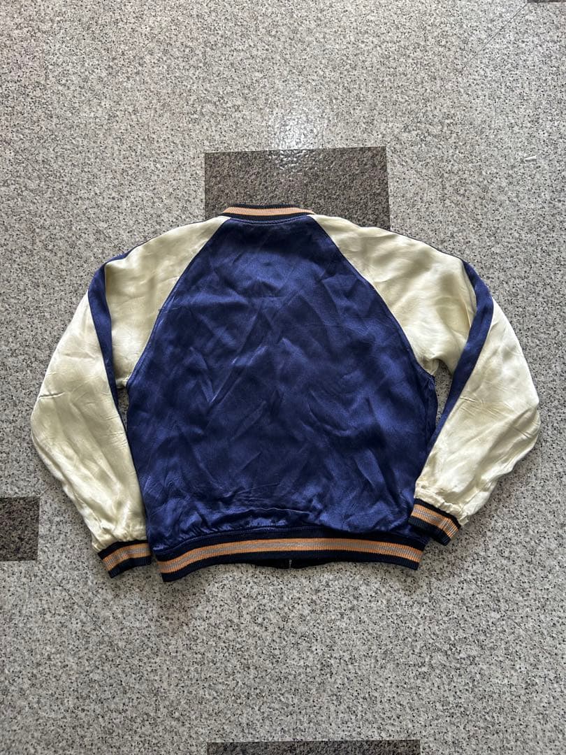 や*ま様 スカジャン CROPPED HEAD ZIPリバーシブル 黒×ネイビー